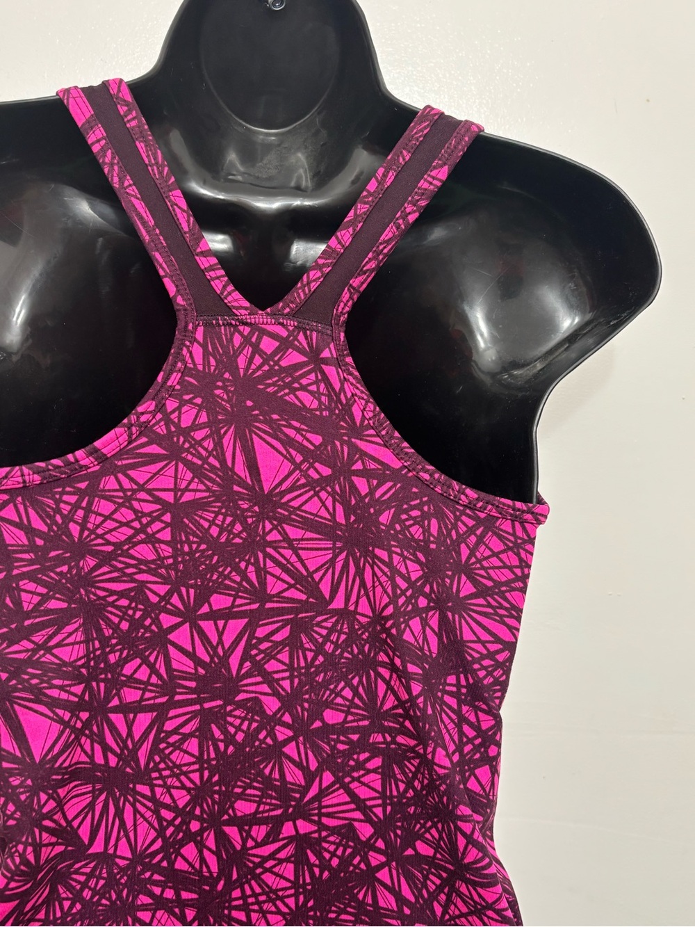 Champion Pink/Black Abstract Racerback Muscle Tee size small excellent condition